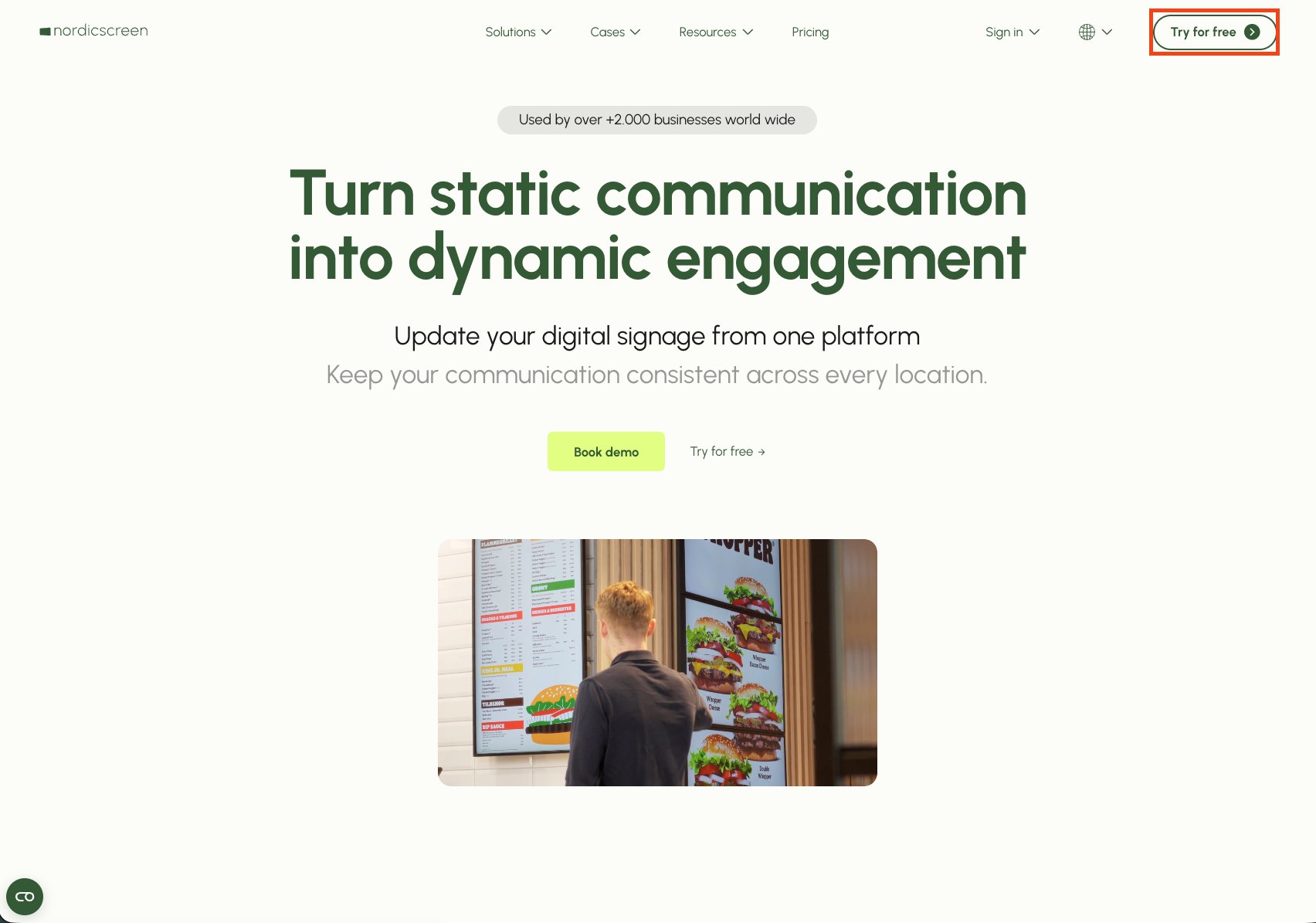 Click Try for free on nordicscreen.com