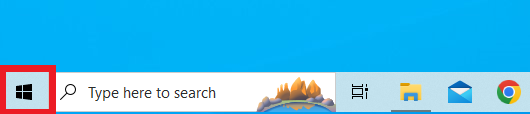Windows taskbar with Start menu icon, search bar, and pinned applications including File Explorer and Google Chrome.