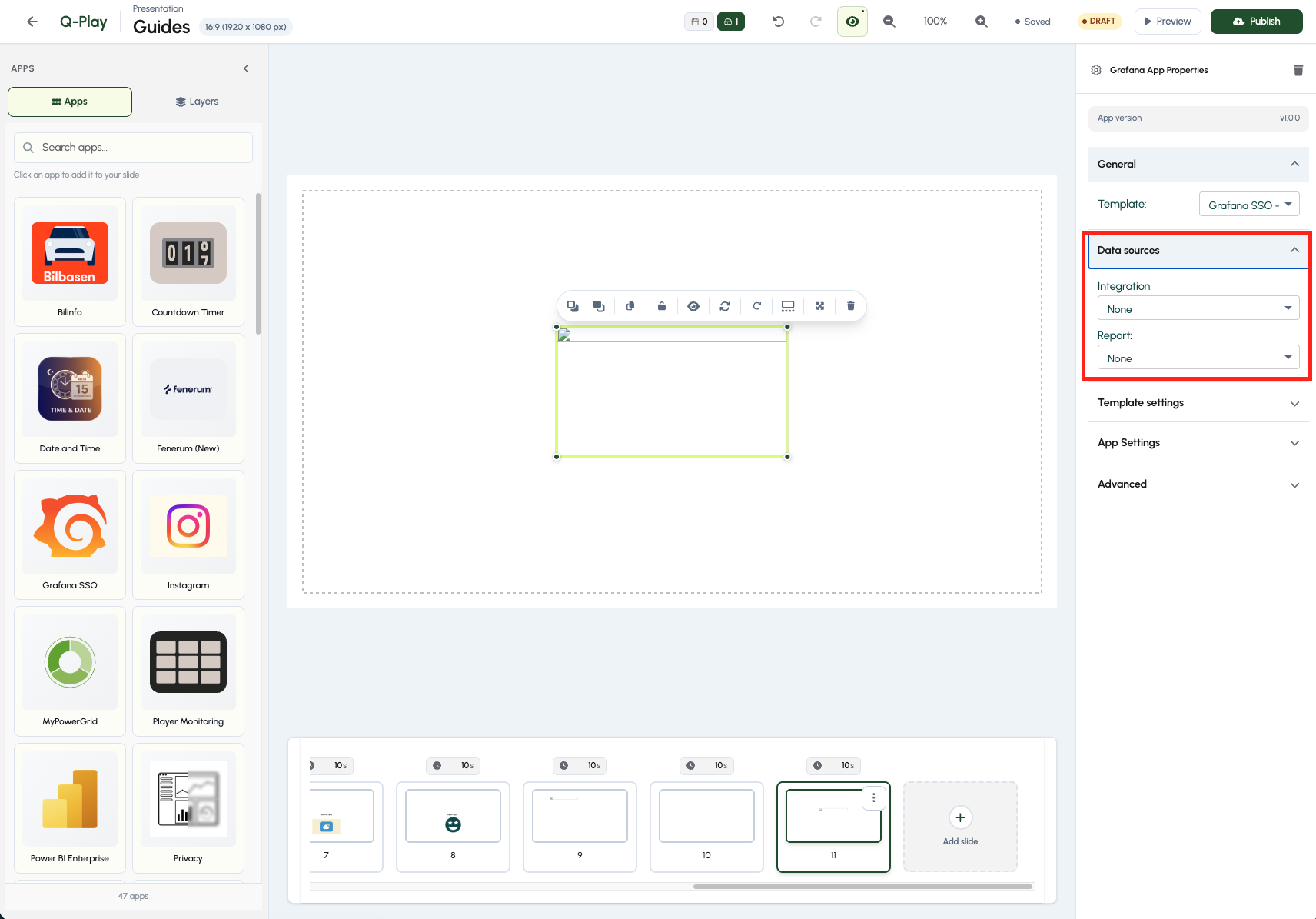 Select data sources
